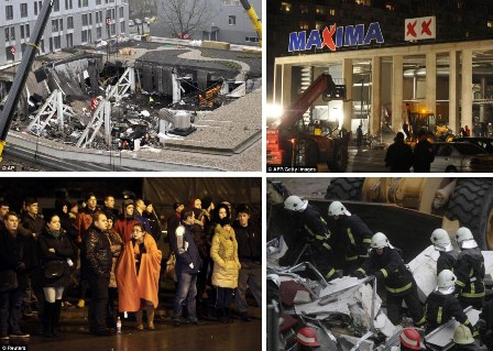 47 Tewas Tertimpa Reruntuhan Atap Supermarket di Latvia